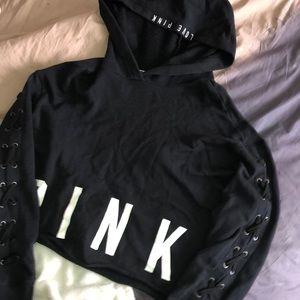 VS PINK cropped black sweatshirt